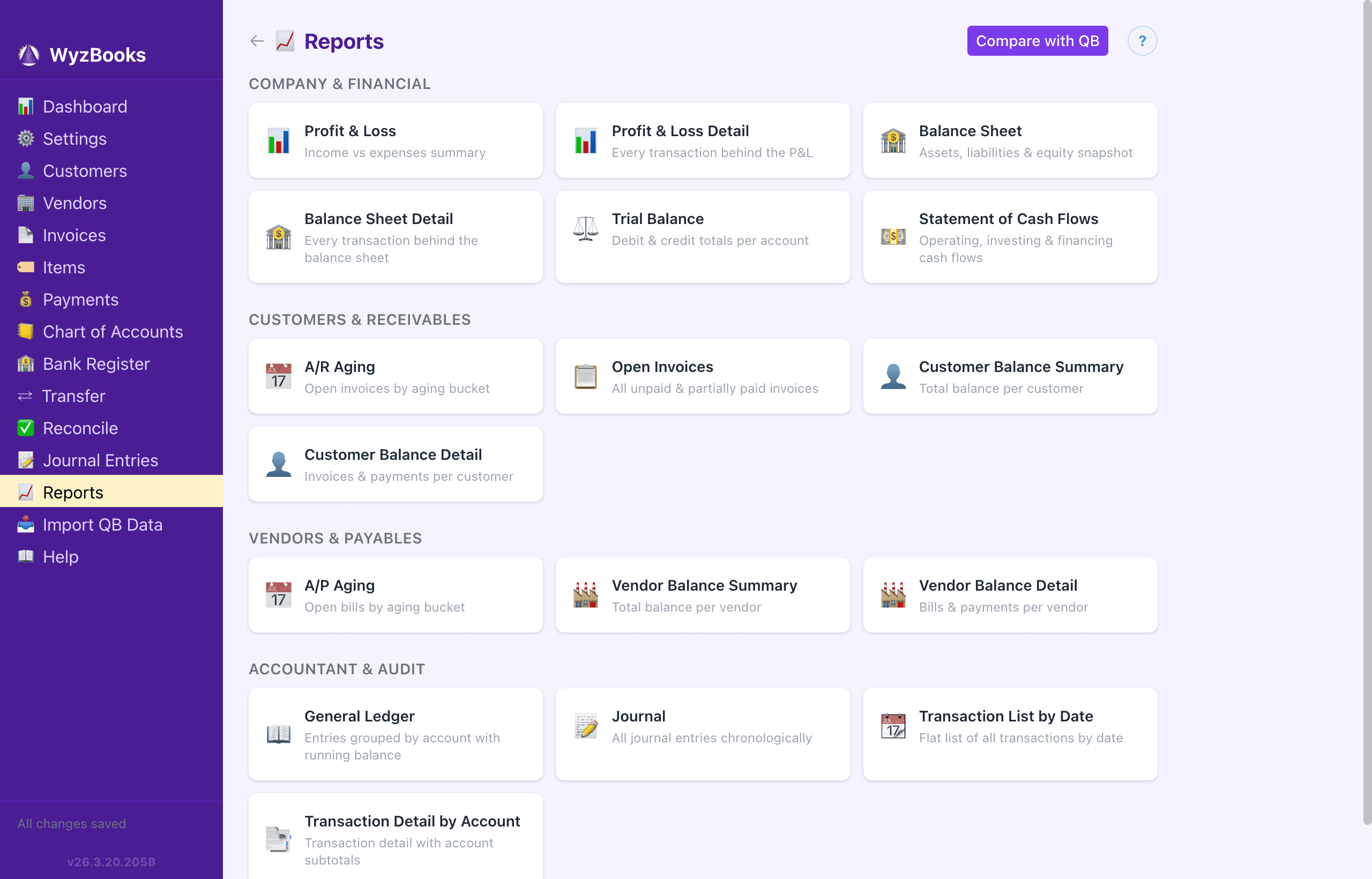 WyzBooks Financial Reports